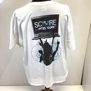Vintage 90s Intel Core T Shirt Size 3XL White Retail Edge Score Fruit of Loom